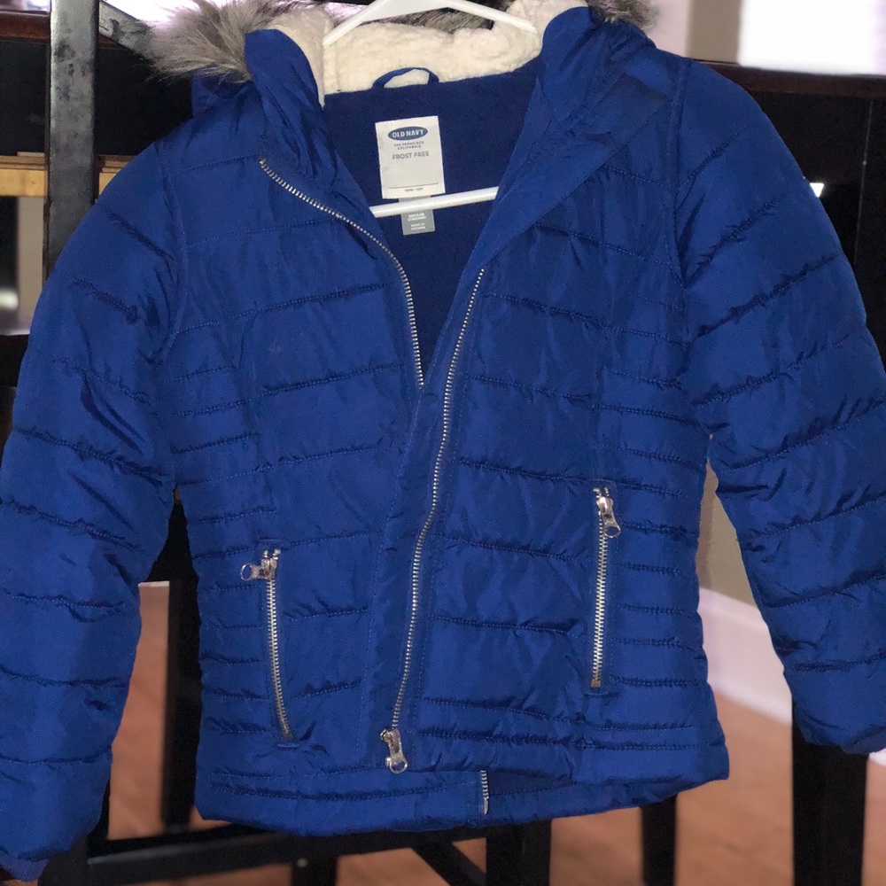 Royal Blue Old Navy Puffer with hood